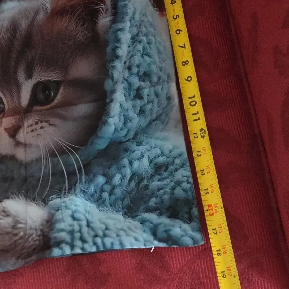 NWOT Cozy Cat Pillow Cover with Smartphone Design